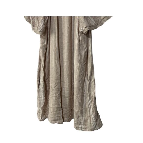 CUPIO WOMENS SIZE LARGE SPLIT NECK RAGLAN SLEEVE MINI DRESS NEUTRAL BEIGE NEW - Picture 10 of 13